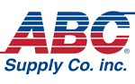 ABC Supply Co. Inc. logo with red and blue stripes on a white background.